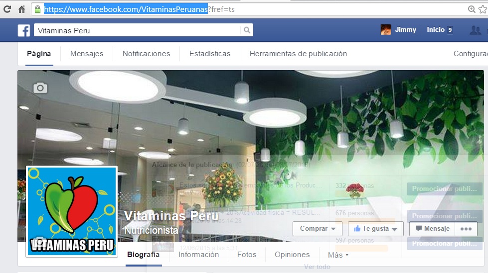 Vitaminas Peru en Facebook